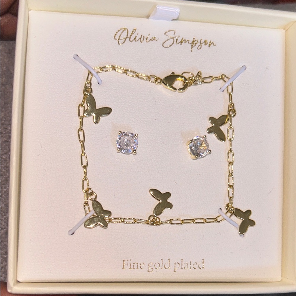 Gold Butterfly Bracelet Set